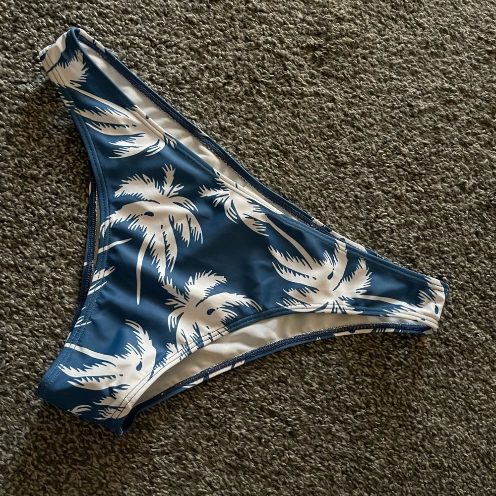 Tropical Blue and White Bikini Bottom never worn!